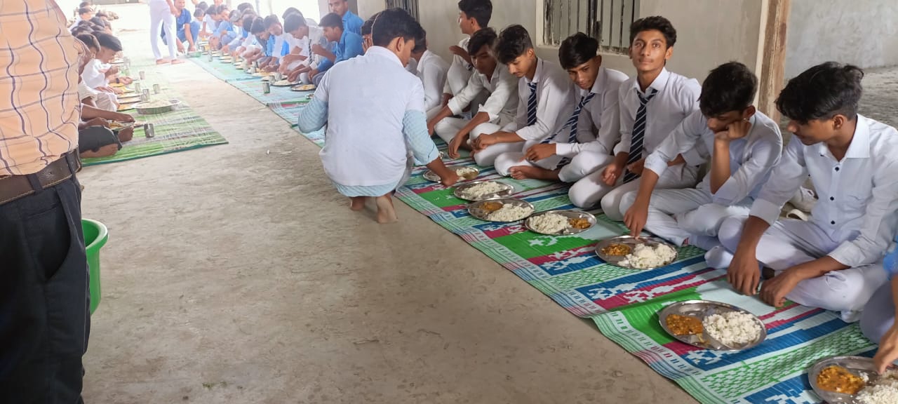 School lunch being served